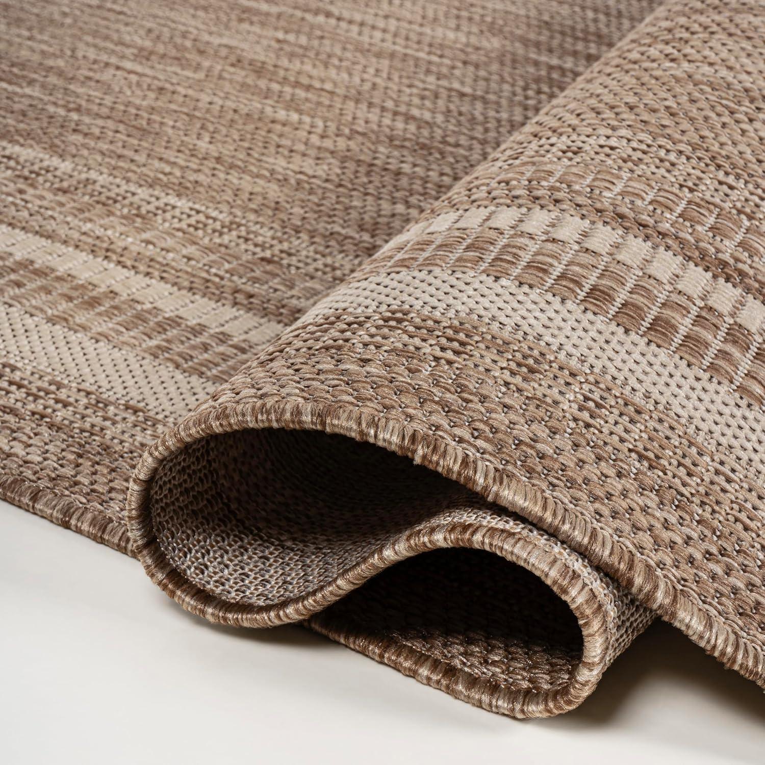 image:imageJONATHAN Y Pinstripe Border Indoor Outdoor Area Rug 3X5 BeigeCream Lido Traditional Casual for Backyard Patio Porch EasyCleaning High Traffic PetFriendly NonShedding TSN210A353 x 77 Rectangular