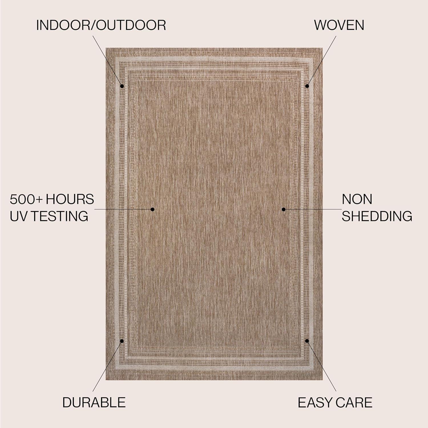 image:imageJONATHAN Y Pinstripe Border Indoor Outdoor Area Rug 3X5 BeigeCream Lido Traditional Casual for Backyard Patio Porch EasyCleaning High Traffic PetFriendly NonShedding TSN210A34 x 6 Rectangular