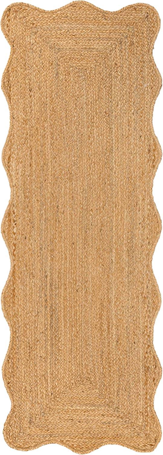 image:imageJONATHAN Y Seaside Cottage Scallop Edge Jute Natural Indoor Area Rug 5x8 Farmhouse Rustic Cottage EasyCleaning for Living Room Bedroom Kitchen NonShedding RNF201A5Natural