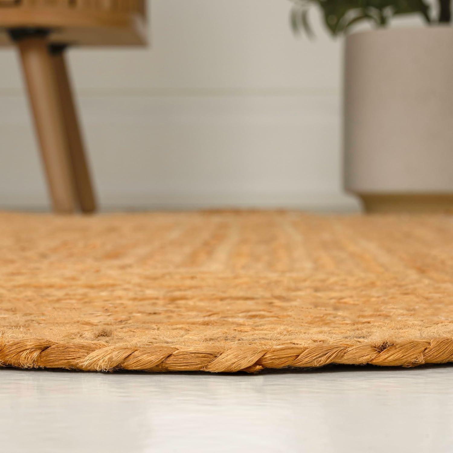 image:imageJONATHAN Y Seaside Cottage Scallop Edge Jute Natural Indoor Area Rug 5x8 Farmhouse Rustic Cottage EasyCleaning for Living Room Bedroom Kitchen NonShedding RNF201A5Natural