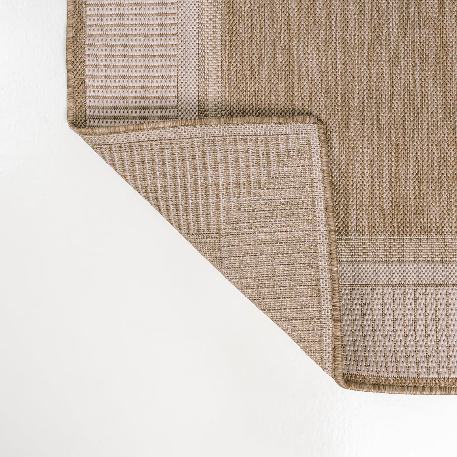 image:imageJONATHAN Y Wide Stripe Border Indoor Outdoor Area Rug 3X5 BeigeCream Hali Coastal Casual for Backyard Patio Porch EasyCleaning High Traffic PetFriendly NonShedding TSN211A3211 x 411 Rectangular