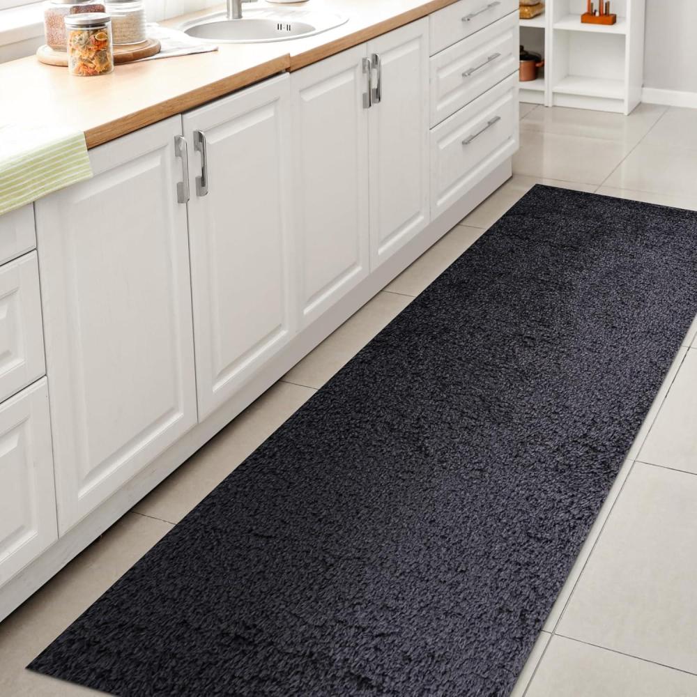 image:imageJONATHAN Y Machine Washable Light Blue Indoor Area Rug 3X5 ft Clayton Coastal Solid Glam Shag for Living Room Bedroom Kitchen Office EasyCleaning PetFriendly NonShedding WSH400E3Navy
