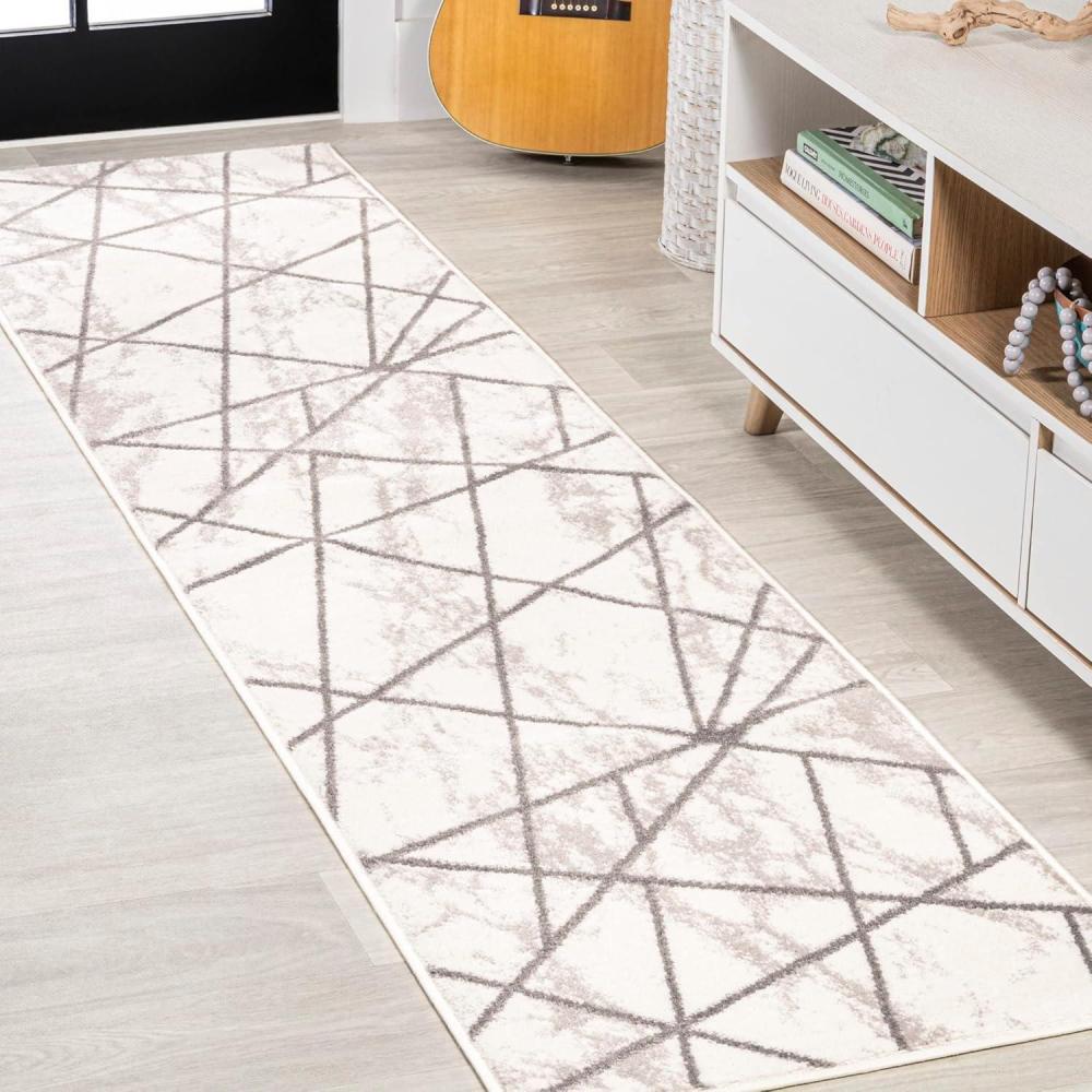 image:imageJONATHAN Y Patras Modern Geometric Marbled IvoryGray Indoor Area Rug 3x5 Coastal Contemporary EasyCleaning for Living Room Bedroom Kitchen Pet Friendly NonShedding LUX105A32 x 8 Runner