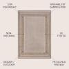 JONATHAN Y Border Stripe Indoor Outdoor Area Rug 3X5 Beige/Cream, Beckett Classic Casual for Backyard, Patio, Porch, Easy-Cleaning, High Traffic, Pet-Friendly, Non-Shedding (TSN208A-3)(4′ x 6′ (Rectangular))