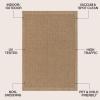 JONATHAN Y Easy Jute Rustic Indoor Outdoor Area Rug Beige 5X8, Luma Border Solid Color for Backyard, Patio, Easy-Cleaning, High Traffic, Pet-Friendly, Hose Washable, Non-Shedding FXV101A-5(Natural)