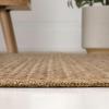 JONATHAN Y Easy Jute Rustic Indoor Outdoor Area Rug Natural 5X8, Maxine Border Rib for Backyard, Patio, Easy-Cleaning, High Traffic, Pet-Friendly, Hose Washable, Non-Shedding FXV202A-5(Brown)