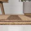 JONATHAN Y Easy Jute Rustic Indoor Outdoor Area Rug Natural/Beige 5X8, Frenzy Border for Backyard, Patio, Easy-Cleaning, High Traffic, Pet-Friendly, Hose Washable, Non-Shedding FXV204A-5(Natural/Brown)