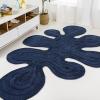 JONATHAN Y Handwoven Wool Periwinkle Blue Shaped Indoor Area Rug, 5×8, Amoeba Contemporary Abstract, Easy-Cleaning for Living Room, Bedroom, Kitchen, Pet Friendly, Non-Shedding (GST100C-5)(Navy)
