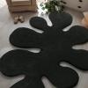 JONATHAN Y Handwoven Wool Periwinkle Blue Shaped Indoor Area Rug, 5×8, Amoeba Contemporary Abstract, Easy-Cleaning for Living Room, Bedroom, Kitchen, Pet Friendly, Non-Shedding (GST100C-5)(Black)