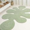 JONATHAN Y Handwoven Wool Periwinkle Blue Shaped Indoor Area Rug, 5×8, Amoeba Contemporary Abstract, Easy-Cleaning for Living Room, Bedroom, Kitchen, Pet Friendly, Non-Shedding (GST100C-5)(Mint Green)