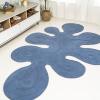 JONATHAN Y Handwoven Wool Periwinkle Blue Shaped Indoor Area Rug, 5×8, Amoeba Contemporary Abstract, Easy-Cleaning for Living Room, Bedroom, Kitchen, Pet Friendly, Non-Shedding (GST100C-5)(Periwinkle Blue)