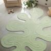 JONATHAN Y Handwoven Wool Periwinkle Blue Shaped Indoor Area Rug, 5×8, Amoeba Contemporary Abstract, Easy-Cleaning for Living Room, Bedroom, Kitchen, Pet Friendly, Non-Shedding (GST100C-5)(Mint Green)