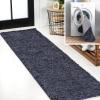 JONATHAN Y Machine Washable Light Blue Indoor Area Rug 3X5 ft, Clayton Coastal Solid Glam Shag for Living Room, Bedroom, Kitchen, Office, Easy-Cleaning, Pet-Friendly, Non-Shedding WSH400E-3(Navy)