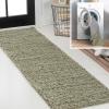 JONATHAN Y Machine Washable Light Blue Indoor Area Rug 3X5 ft, Clayton Coastal Solid Glam Shag for Living Room, Bedroom, Kitchen, Office, Easy-Cleaning, Pet-Friendly, Non-Shedding WSH400E-3(Green)