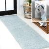 JONATHAN Y Machine Washable Light Blue Indoor Area Rug 3X5 ft, Clayton Coastal Solid Glam Shag for Living Room, Bedroom, Kitchen, Office, Easy-Cleaning, Pet-Friendly, Non-Shedding WSH400E-3(Light Blue)
