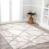 JONATHAN Y Patras Modern Geometric Marbled Ivory/Gray Indoor Area Rug, 3×5, Coastal, Contemporary, Easy-Cleaning for Living Room, Bedroom, Kitchen, Pet Friendly, Non-Shedding (LUX105A-3)(3’11” x 6′ (Rectangular))