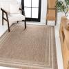 JONATHAN Y Pinstripe Border Indoor Outdoor Area Rug 3X5 Beige/Cream, Lido Traditional Casual for Backyard, Patio, Porch, Easy-Cleaning, High Traffic, Pet-Friendly, Non-Shedding (TSN210A-3)(5’3″ x 7’7″ (Rectangular))