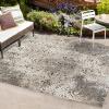 JONATHAN Y Shabby Damask Indoor Outdoor Area Rug 3X5 Cream/Beige/Dark Gray, Duenas High-Low for Backyard, Patio, Porch, Easy-Cleaning, High Traffic, Pet-Friendly, Non-Shedding (SBH110A-3)(7’9″ x 10′ (Rectangular))