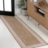 JONATHAN Y Wide Stripe Border Indoor Outdoor Area Rug 3X5 Beige/Cream, Hali Coastal Casual for Backyard, Patio, Porch, Easy-Cleaning, High Traffic, Pet-Friendly, Non-Shedding (TSN211A-3)(2′ x 7’10” (Runner))