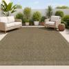 JONATHAN Y Easy Jute Rustic Indoor Outdoor Area Rug Beige 5X8, Luma Border Solid Color for Backyard, Patio, Easy-Cleaning, High Traffic, Pet-Friendly, Hose Washable, Non-Shedding FXV101A-5(Natural)