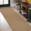 JONATHAN Y Easy Jute Rustic Indoor Outdoor Area Rug Natural 5X8, Maxine Border Rib for Backyard, Patio, Easy-Cleaning, High Traffic, Pet-Friendly, Hose Washable, Non-Shedding FXV202A-5(Natural)