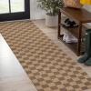 JONATHAN Y Easy Jute Rustic Indoor Outdoor Area Rug Natural/Brown 5X8, Mason Checker for Backyard, Patio, Easy-Cleaning, High Traffic, Pet-Friendly, Hose Washable, Non-Shedding FXV200B-5(Natural/Brown)