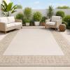 JONATHAN Y Geometric Border Indoor Outdoor Area Rug 3X5 Cream/Beige, Athena Classic for Backyard, Patio, Porch, Easy-Cleaning, High Traffic, Pet-Friendly, Non-Shedding (TSN212A-3)(2’11” x 4’11” (Rectangular))