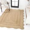 JONATHAN Y Seaside Cottage Scallop Edge Jute Natural Indoor Area Rug, 5×8, Farmhouse, Rustic, Cottage, Easy-Cleaning for Living Room, Bedroom, Kitchen, Non-Shedding (RNF201A-5)(Natural)