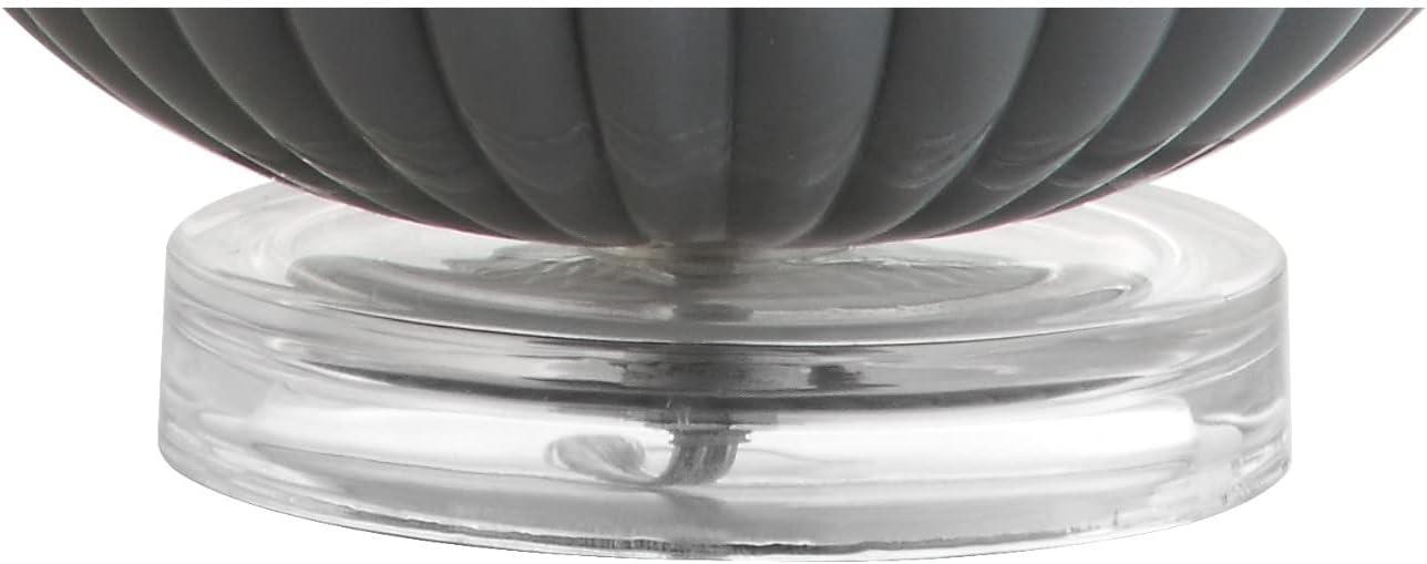 image:imageJONATHAN Y 18 Gray Fluted Glass and Lucite Table Lamp Contemporary Teardrop Bedside Lamp with White Linen Drum Shade for Nightstand Console Table LED Bulb Included JYL1032A