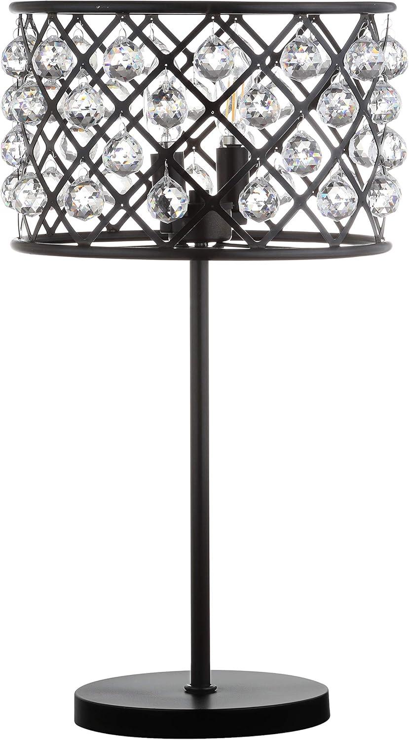 image:imageJONATHAN Y 225 Oil Rubbed Bronze 2Light Crystal and Iron Table Lamp Modern Glam Bedside Nightstand Lamp with Clear Crystal Spheres UL Listed LED Bulbs Included JYL9022A