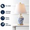 JONATHAN Y 22″ Green/White Ceramic Table Lamp, French Country Chinoiserie Ginger Jar LED Bedside Lamp for Living Room Bedroom, White Linen Shade (JYL3005E)(Blue/White)