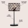 JONATHAN Y 22.5″ Oil Rubbed Bronze 2-Light Crystal and Iron Table Lamp, Modern Glam Bedside Nightstand Lamp with Clear Crystal Spheres, UL Listed, LED Bulbs Included JYL9022A