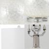 JONATHAN Y 23.5″ Pearl White Coastal Capiz Seashell Sphere LED Table Lamp, Contemporary Round Table Lamp with White Linen Drum Shade and Crystal Base, LED Bulb Included JYL1055A