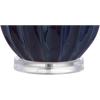 JONATHAN Y 24.5″ Cream Ceramic Table Lamp for Bedroom, Modern Bedside Desk Lamp, White Linen Drum Shade, Fluted Gourd for Living Room, LED Bulb Included (JYL8018C)(Navy)