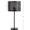 JONATHAN Y 25″ Black Minimalist Metal LED Table Lamp, Modern Industrial Iron Desk Lamp for Living Room Bedroom, Round Metal Screen Drum Shade, LED Bulb Included JYL1102A