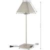 JONATHAN Y 25″ Nickel Industrial Iron Pyramid Bedside LED Table Lamp with USB Charging Port, Modern Minimalist Lamp for Bedroom Home Office, LED Bulb Included JYL6017A