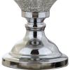 JONATHAN Y 27″ Silver Mirrored Mosaic Table Lamp, Glam Contemporary Chrome Iron Spindle Lamp with White Linen Empire Shade for Living Room Bedroom, LED Bulb Included JYL4008A