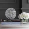 JONATHAN Y 8.25″ Clear Acrylic and Chrome Globe LED Table Lamp, Modern Glam Textured Crystal Body for Nightstand, Bedroom, and Living Room, LED Bulb Included JYL1042A