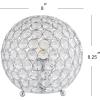 JONATHAN Y 8.25″ Clear Acrylic and Chrome Globe LED Table Lamp, Modern Glam Textured Crystal Body for Nightstand, Bedroom, and Living Room, LED Bulb Included JYL1042A