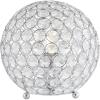JONATHAN Y 8.25″ Clear Acrylic and Chrome Globe LED Table Lamp, Modern Glam Textured Crystal Body for Nightstand, Bedroom, and Living Room, LED Bulb Included JYL1042A