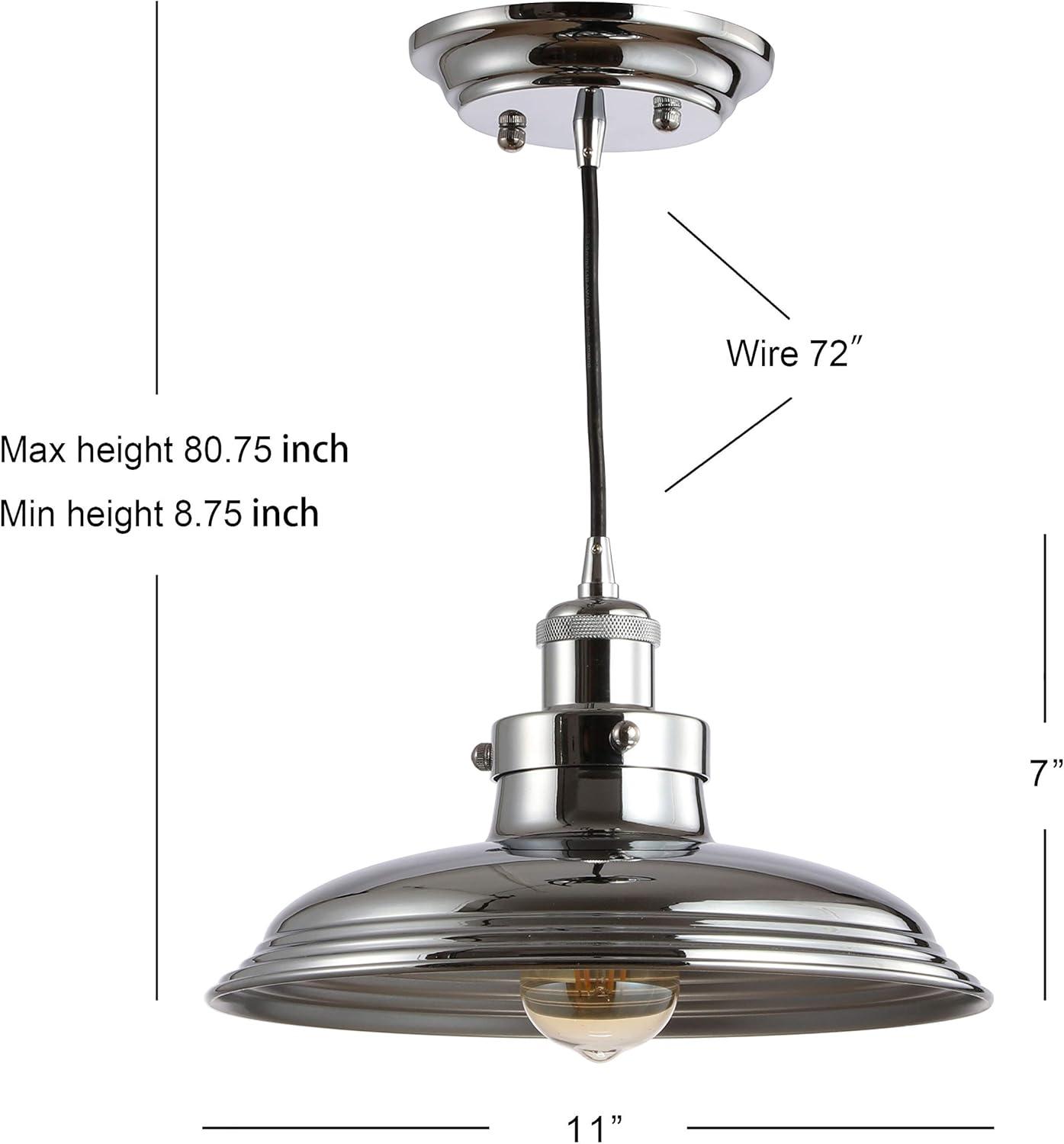 image:imageJONATHAN Y 11 Copper Industrial Rustic LED Pendant Light Adjustable Iron Hanging Ceiling Fixture for Kitchen Island Dimmable Copper Metal Shade LED Bulb Included JYL9529AChrome