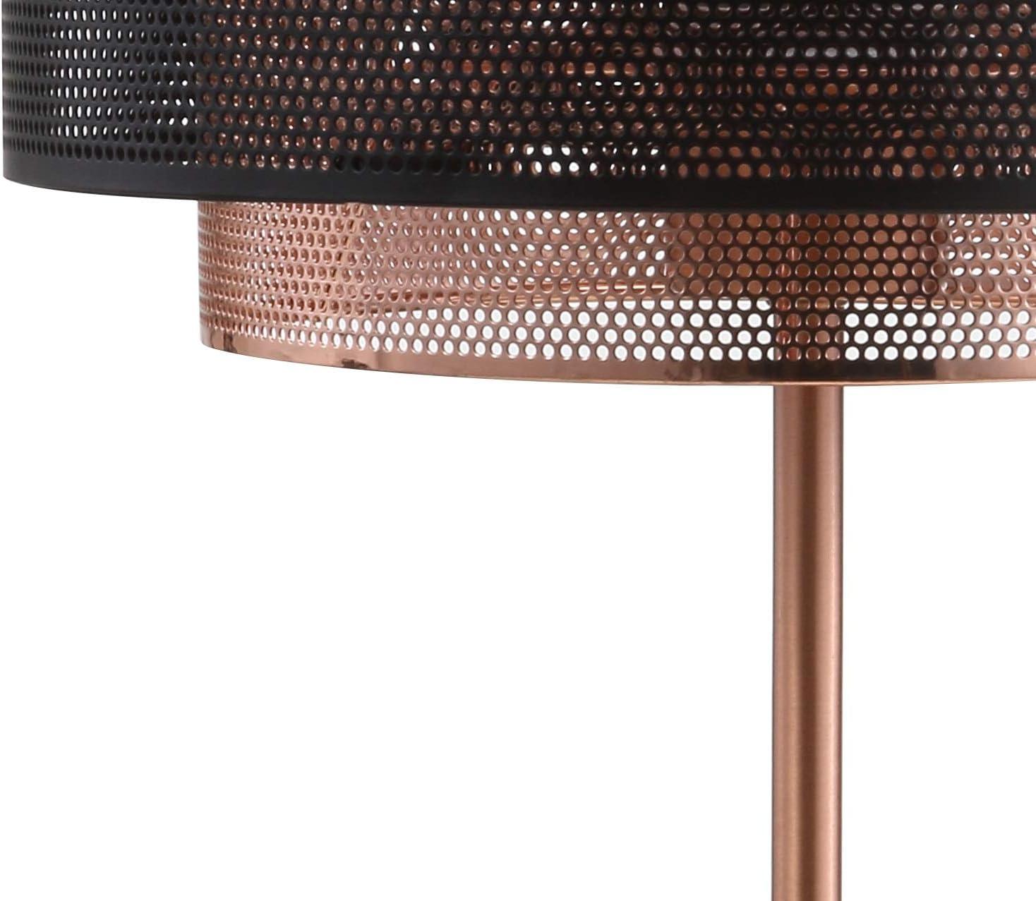 image:imageJONATHAN Y 197 Copper and Black Metal Table Lamp Modern Industrial Double Mesh Drum Shade Desk Lamp for Bedroom Living Room Office UL Listed LED Bulb Included JYL6106A