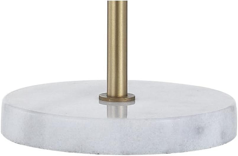 image:imageJONATHAN Y 205 Brass Gold Minimalist Glam Metal and Marble LED Table Lamp Modern Industrial Pipe Desk Lamp for Bedroom Office Nightstand White Marble Base LED Bulb Included JYL1094A
