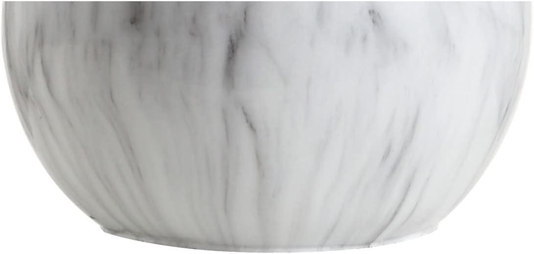image:imageJONATHAN Y 215 WhiteBrass Gold Faux Marble Resin Table Lamp Glam Geometric Sphere Base for Living Room Bedroom White Linen Drum Shade UL Listed LED Bulb Included JYL1064A