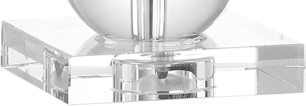 image:imageJONATHAN Y 22 Clear Crystal LED Table Lamp Glam Nightstand Lamp with Chrome Accents and White Linen Empire Shade for Bedroom Living Room LED Bulb Included UL Listed JYL5016A