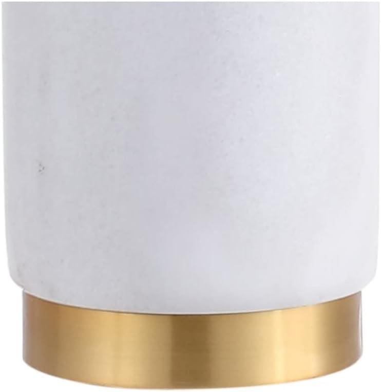 image:imageJONATHAN Y 23 WhiteBrass Gold Marble LED Table Lamp Contemporary Modern Glam Column Lamp with White Linen Drum Shade for Living Room Bedroom LED Bulb Included UL Listed JYL5022A
