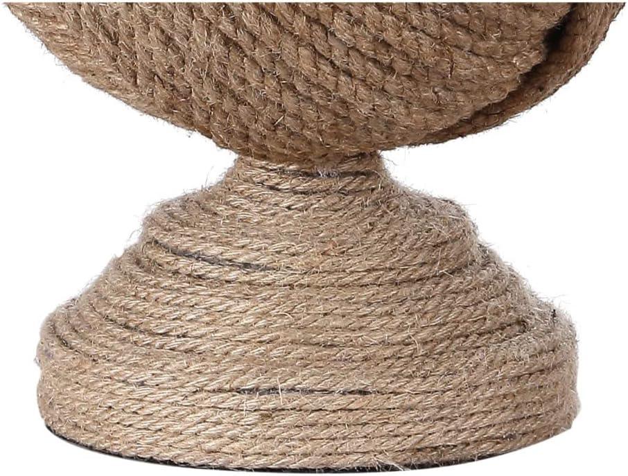 image:imageJONATHAN Y 24 Brown Monkeys Fist Knotted Rope LED Table Lamp Coastal Farmhouse Nautical Lamp for Living Room Bedroom Gray Linen Shade UL Listed LED Bulb Included JYL1005A