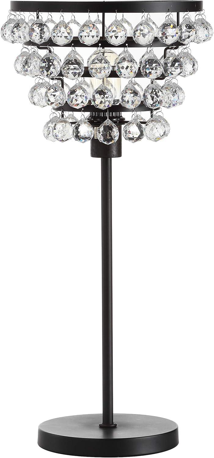 image:imageJONATHAN Y 25 Brass GoldClear Table Lamp Modern Industrial Chandelier Style Light Clear Crystal Beads Glam Bedside Nightstand Lamp for Bedroom Living Room LED Bulb Included JYL9004BBronze