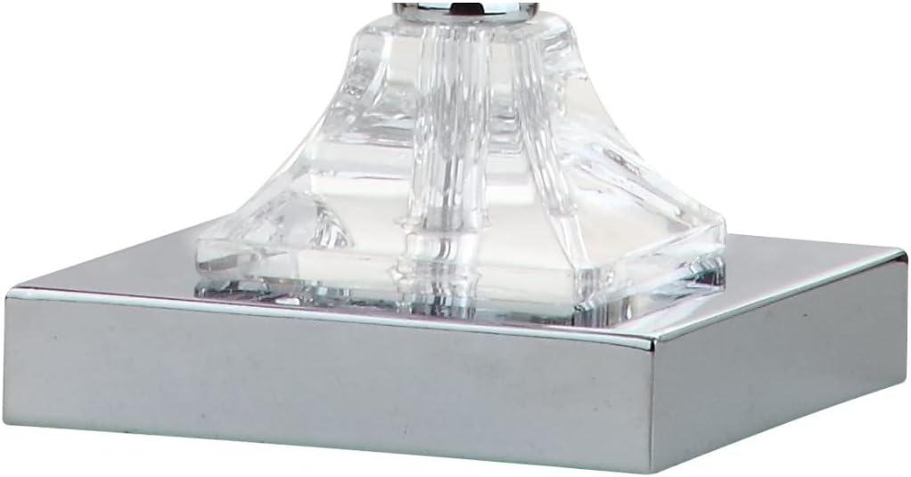 image:imageJONATHAN Y 26 Clear Crystal Column Table Lamp Glam Transitional Chrome Metal Lamp with White Linen Shade for Living Room Bedroom Nightstand LED Bulb Included JYL2038A