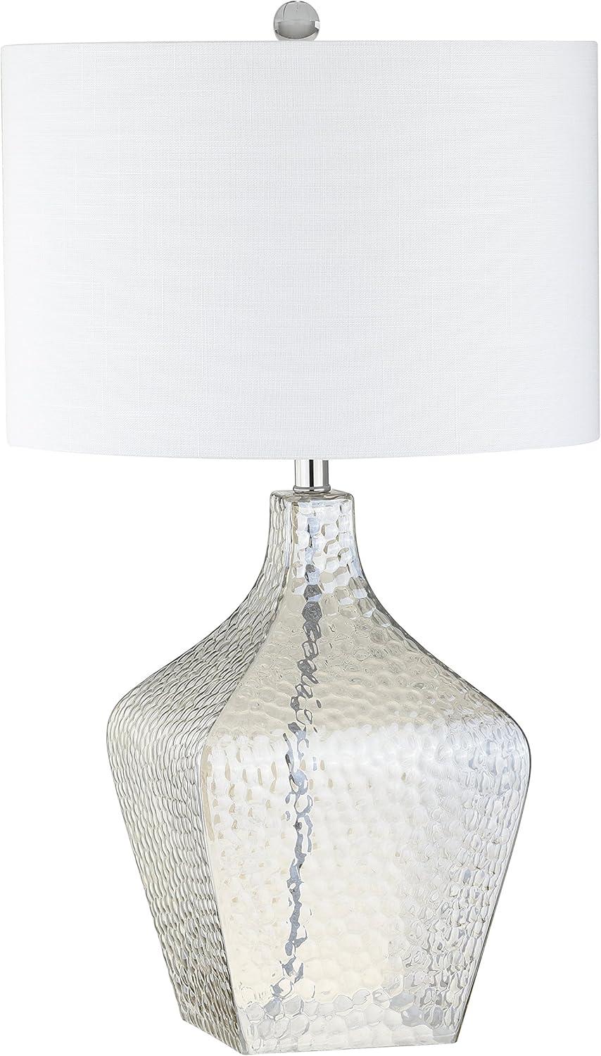image:imageJONATHAN Y 26 Clear Glass Demijohn Table Lamp Modern Transitional Bedside Nightstand Lamp for Living Room Bedroom White Linen Drum Shade UL Listed LED Bulb Included JYL5024A